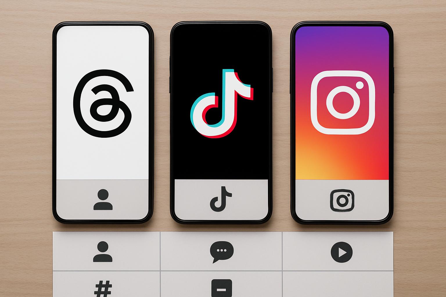 Threads, TikTok czy Instagram – gdzie warto rozwijać markę. Tabela porównawcza: kluczowe cechy trzech platform